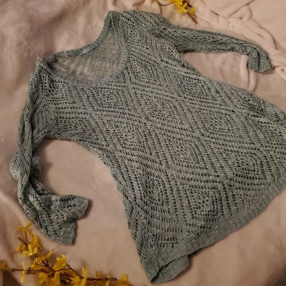 Maurices Tops - Maurices Mint Green Crochet 3/4 sleeve top